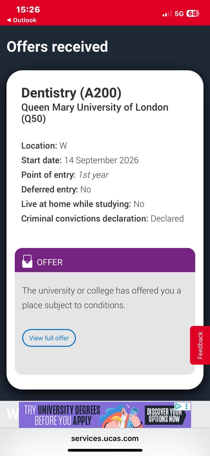 Dentistry (A200) offer from Queen Mary University of London