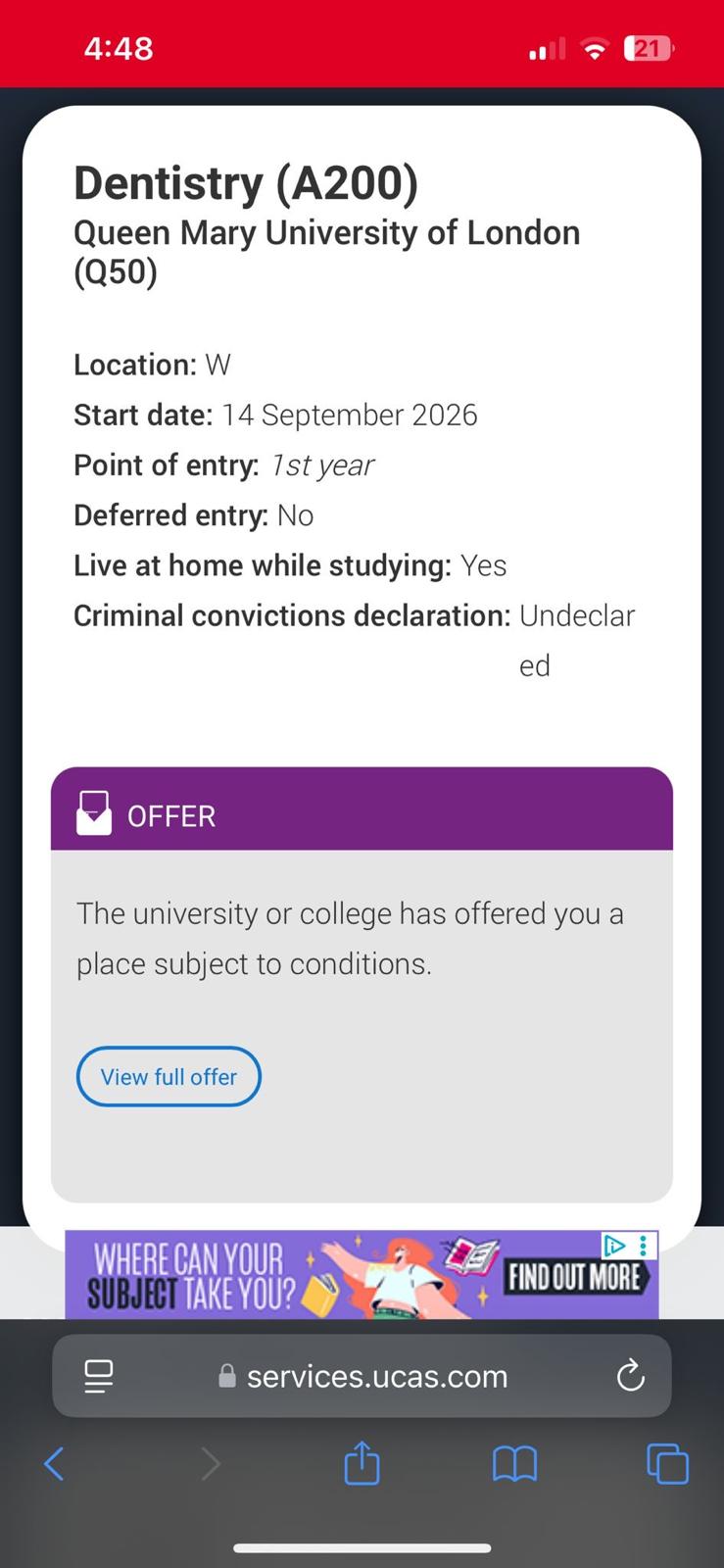 Dentistry (A200) offer from Queen Mary University of London