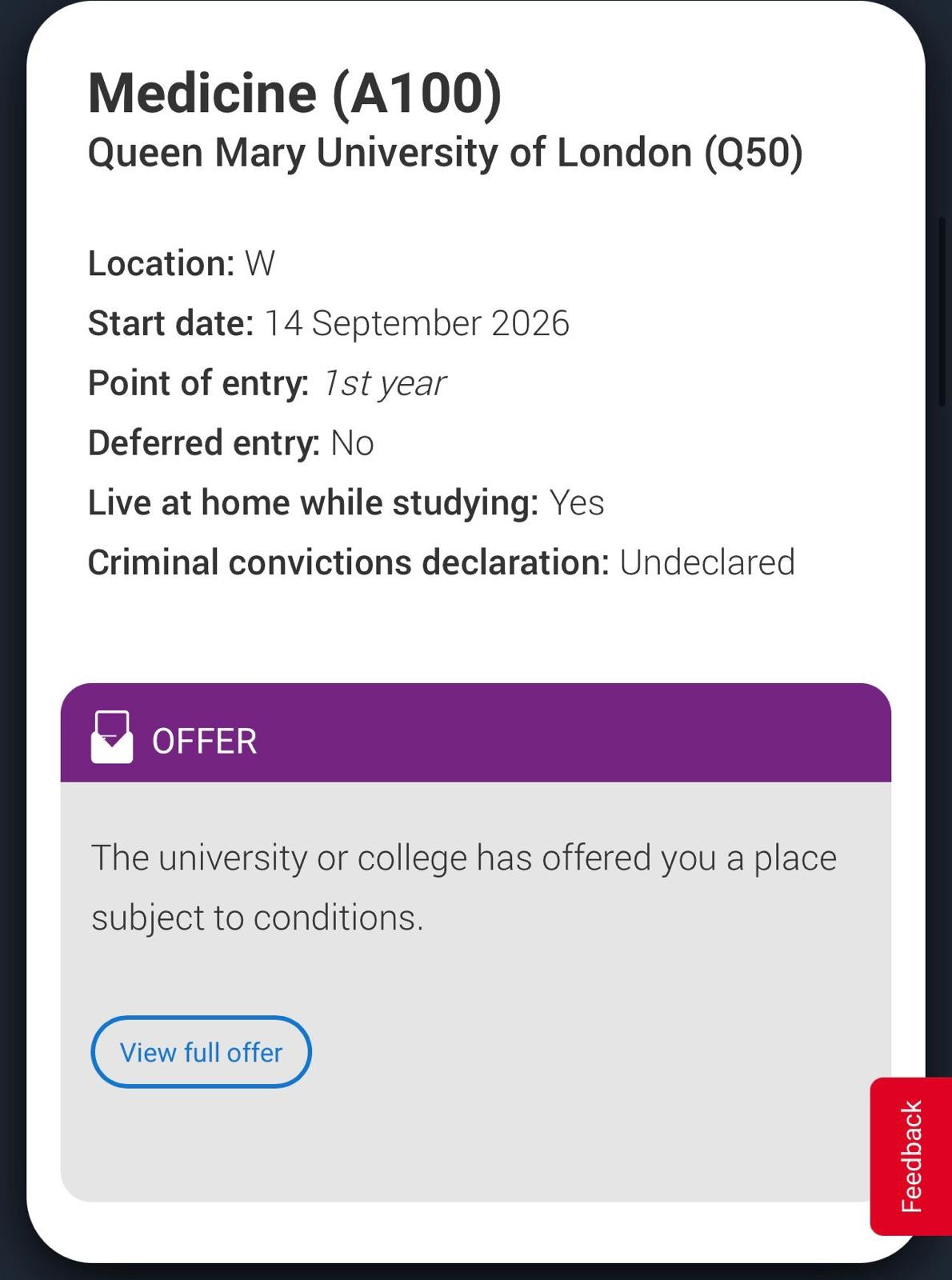 Medicine (A100) offer from Queen Mary University of London