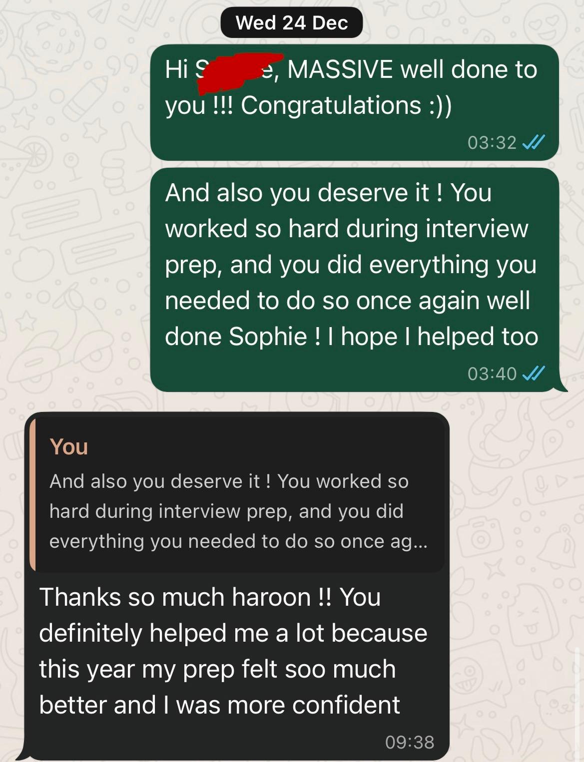 "Thanks so much haroon!! You definitely helped me a lot because this year my prep felt soo much better and I was more confident."